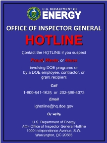 DOE IG Hotline Poster