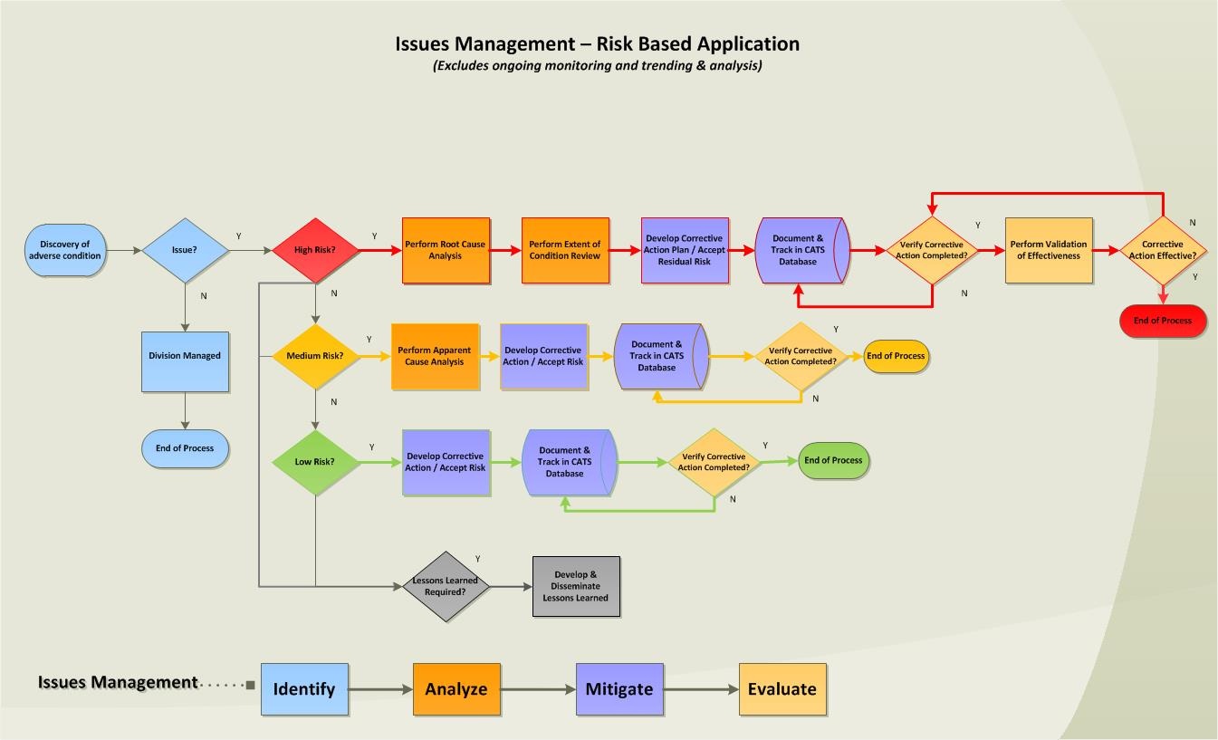 Issues Management - Risk Based Application Flowchart