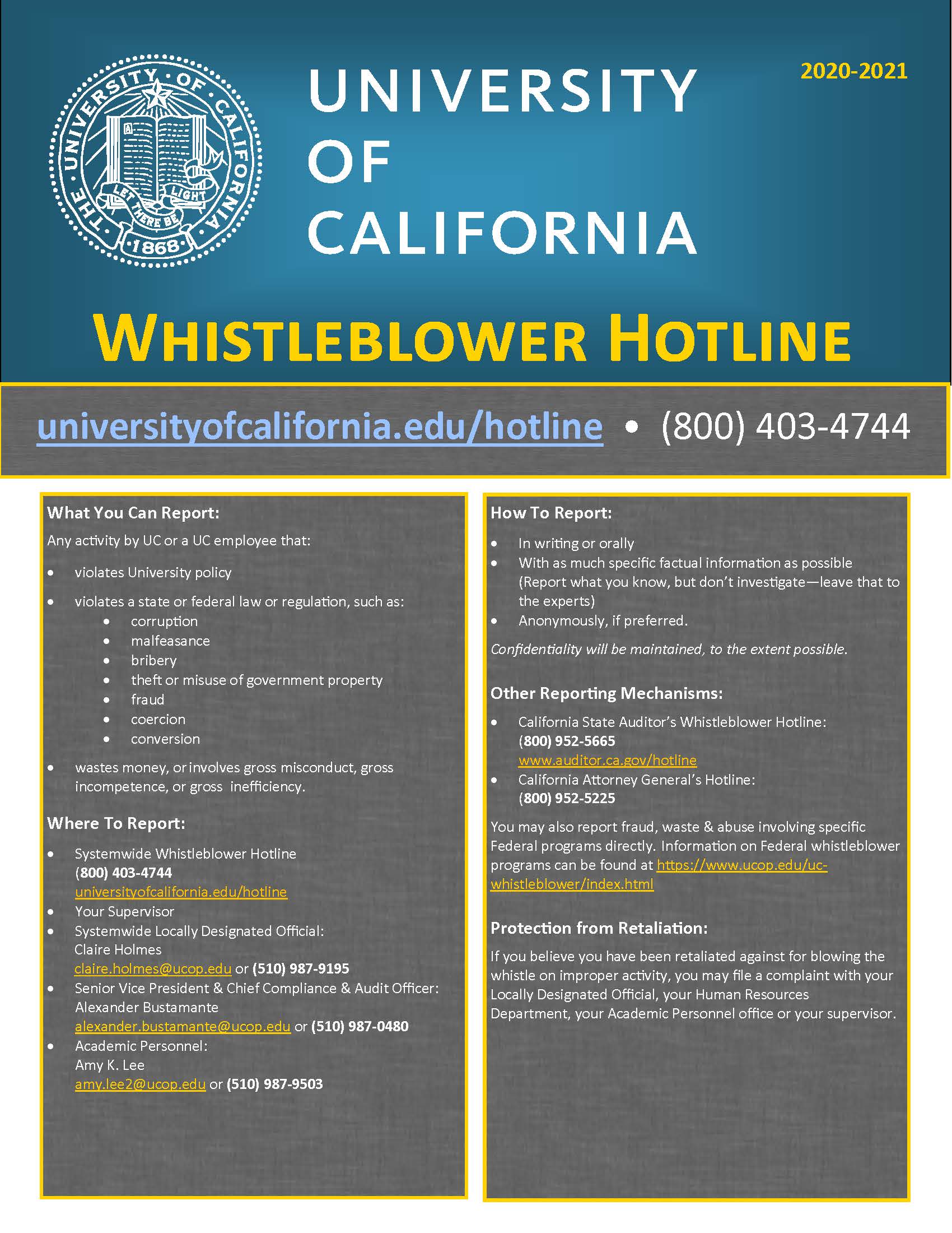UC Whistleblower Hotline